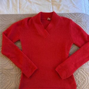 Prana Women's Super Soft Red V-Neck Sweater